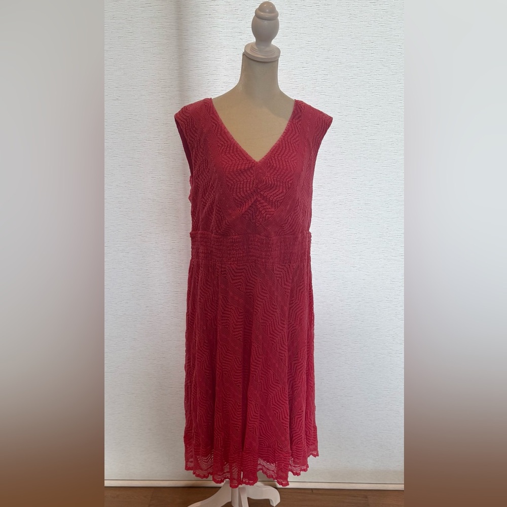 Rabbit Rabbit Rabbit Textured Red Midi Dress